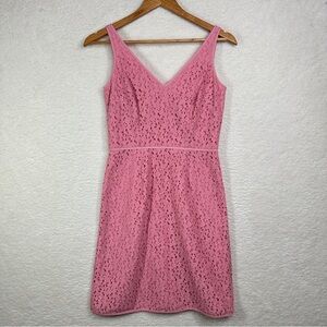 Ann Taylor Pink‎ A-line Mini Dress for Weddings 0P Lace Eyelet Sleeveless